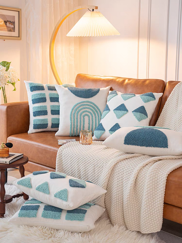 Blue Tufted Cushions