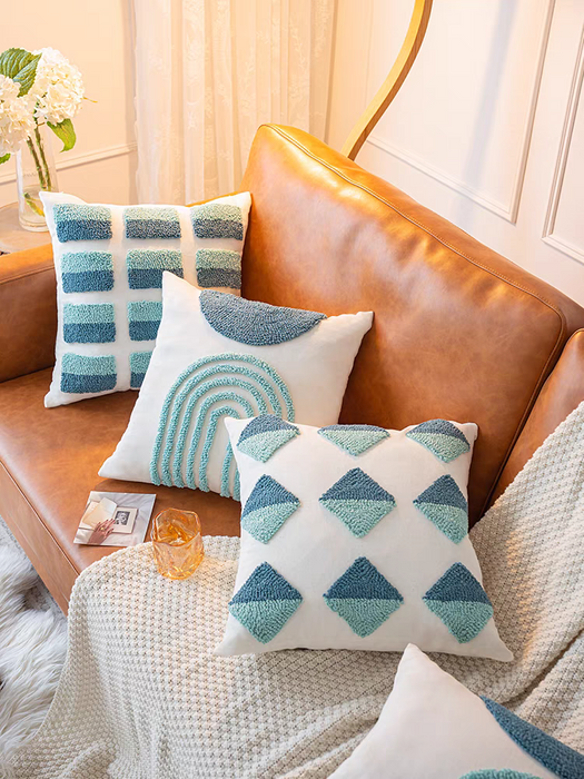 Blue Tufted Cushions