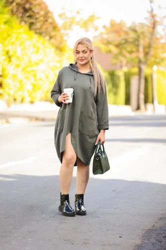 Drawstring Hood Pocket Tunic Top