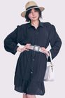 Plain Button Up Tiered Shirt