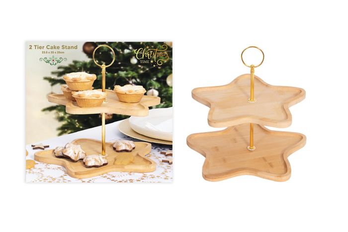 Two Tier Wood Cake Stand