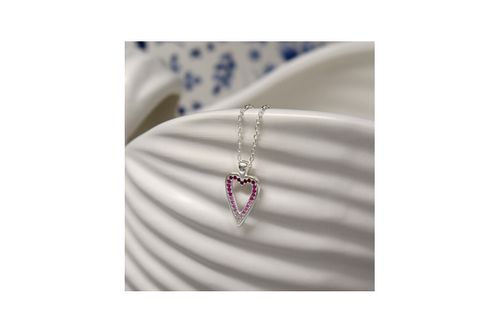 Heidi pink heart necklace