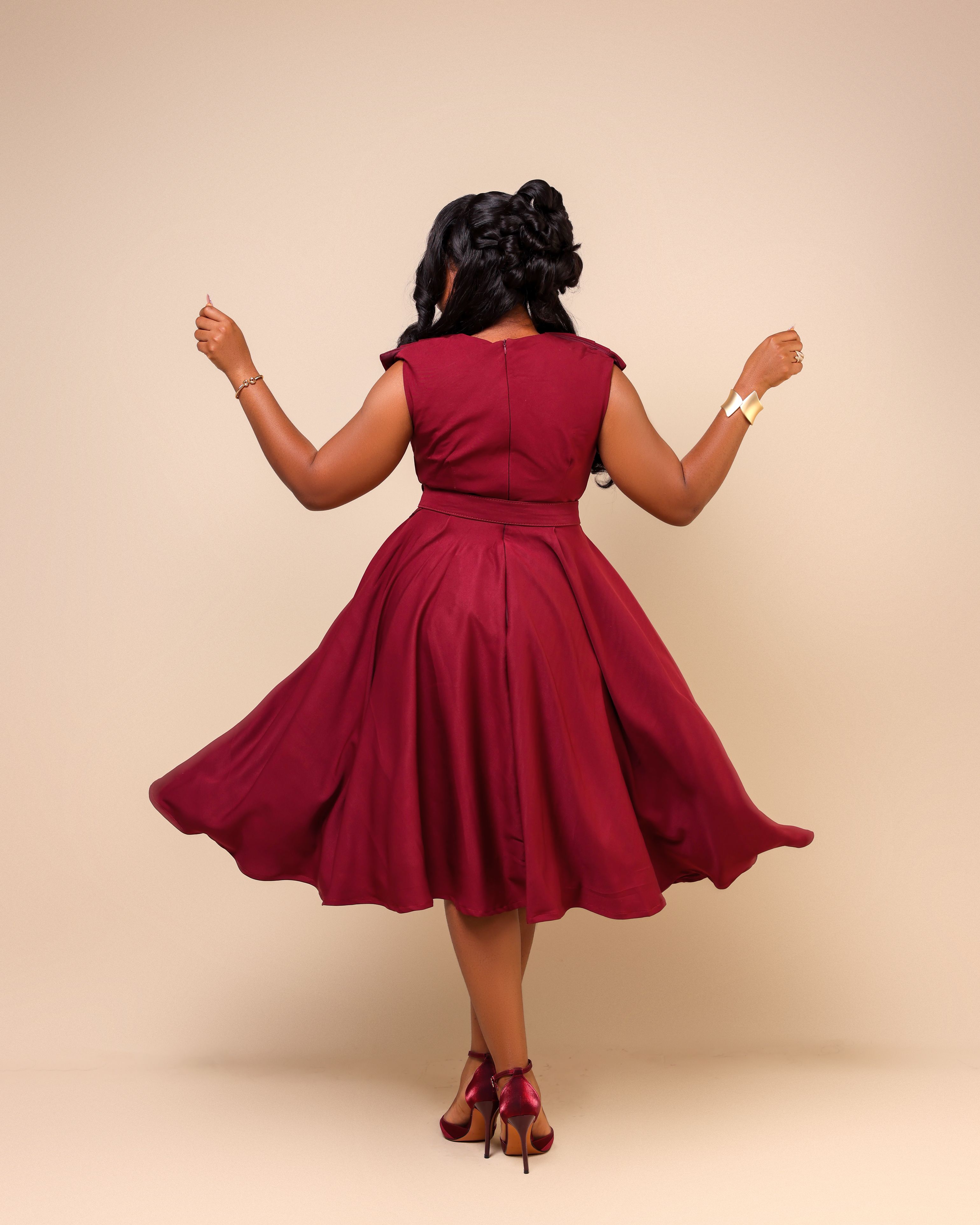 Ìfédayò Belted  Faux-Wrap Dress