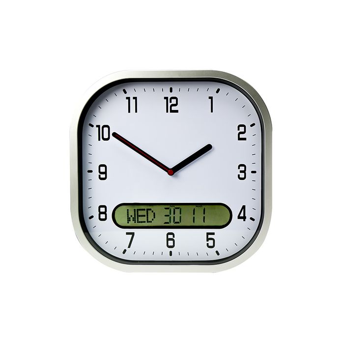 Clear Time Day Date Wall Clock by Lifemax, Easy to Read LCD Display Day-Date Clock, Shows Day, Date, Month in UK format, Ideal for Dementia & Seniors