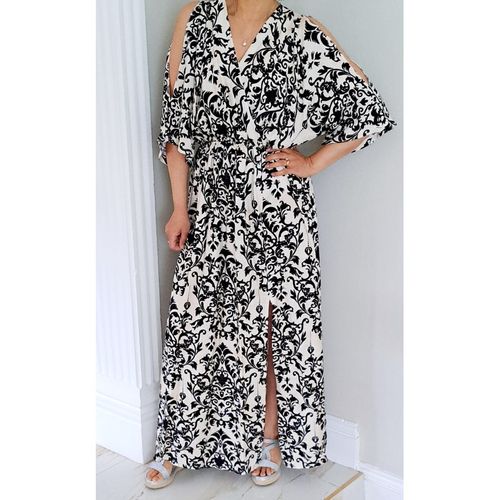 Damask cold shoulder dress