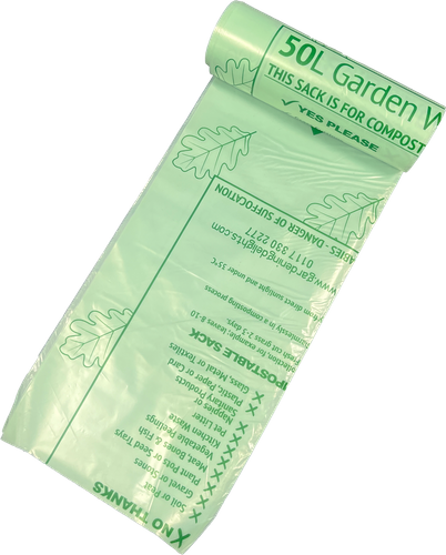 50 Litre Compostable Bags – 10 Bags Per Roll