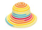 S522- LADIES SHORT BRIM MULTI COLOURED STRAW HAT