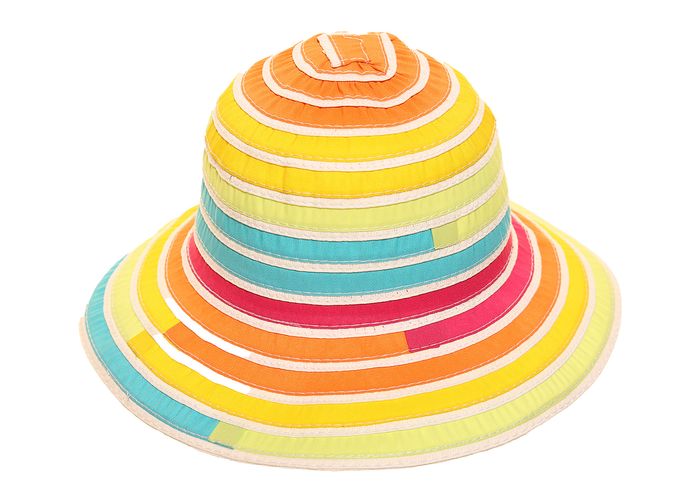 S522- LADIES SHORT BRIM MULTI COLOURED STRAW HAT