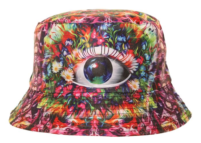 A1972 -PK OF 6  ADULT UNISEX PURPLE EYE BUCKET HAT