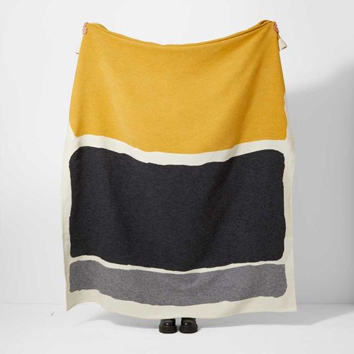 Milton Charcoal/Ochre Recycled Cotton Throw