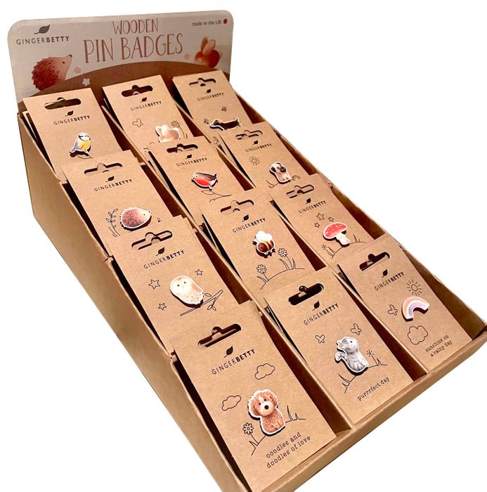 Wooden Pin Badges