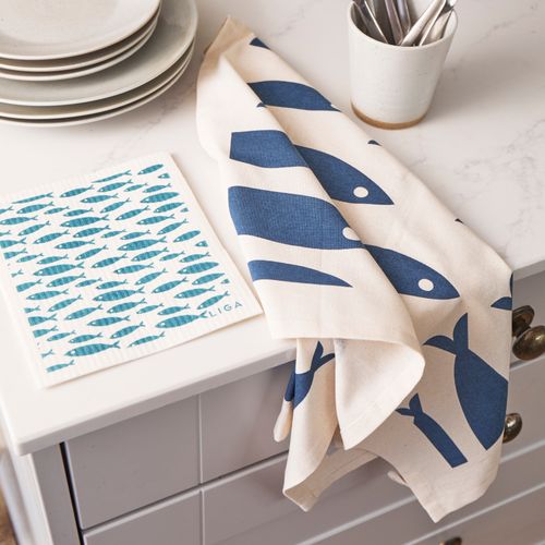 Organic Tea Towel | Fish