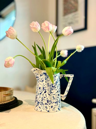 Large Blue Splatter Jug Vase