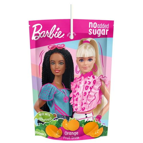 BARBIE NAS ORANGE FRUIT POUCH DRINK 10PK 200ML