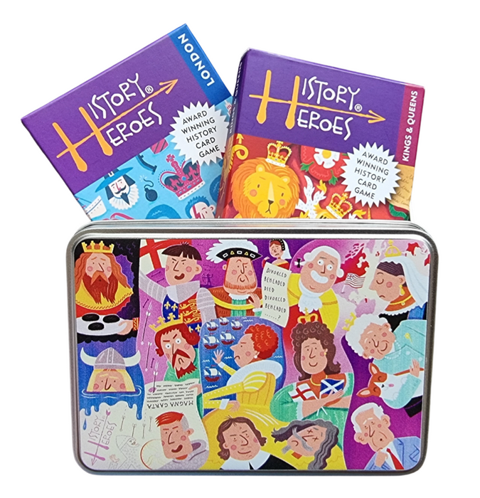 History Heroes' Twin pack card games: LONDON & KINGS & QUEENS