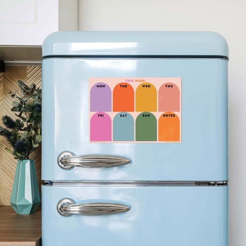 A4 Magnetic Rainbow Arches Weekly Planner | Fridge Magnet