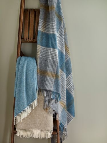 Classic Check & Herringbone British Wool Throws