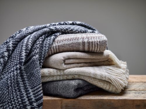 Glen Check & Herringbone British Wool Throws