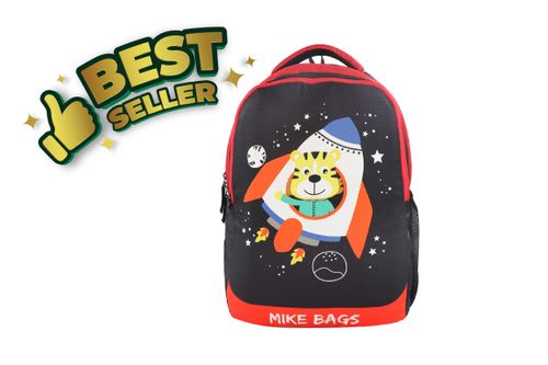 Mike Preschool Backpack Space Tiger - Black and Red