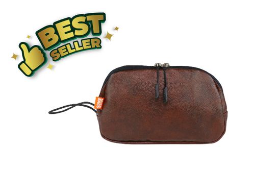 Mike Pu Leather Multipurpose Pouch - Brown