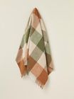 Block Check - Terracotta/Green British Wool Throw