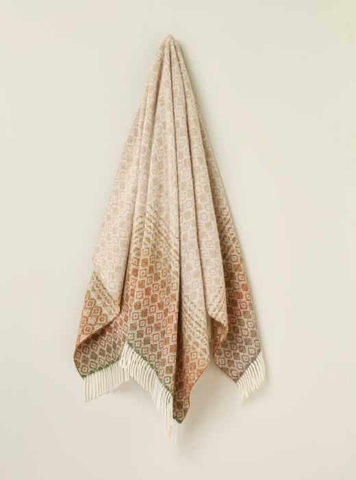 Green & Terracotta British Wool Throws Spring Fair 2025