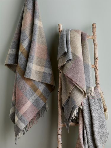 Silver & Pink British Wool Throws