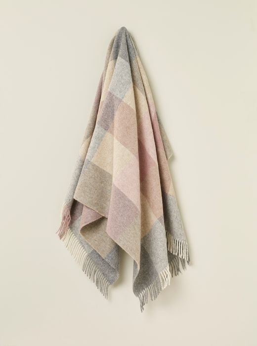 Silver & Pink British Wool Throws