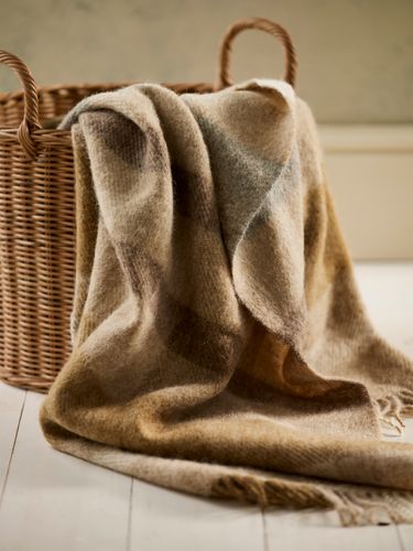 Contemporary Check - Natural British Wool Throw
