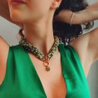 LUNA CHAMPAGNE FABRIC NECKLACE -HANDMADE IN LONDON