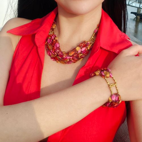 CHLOE TEQUILA FABRIC NECKLACE - HANDMADE IN LONDON