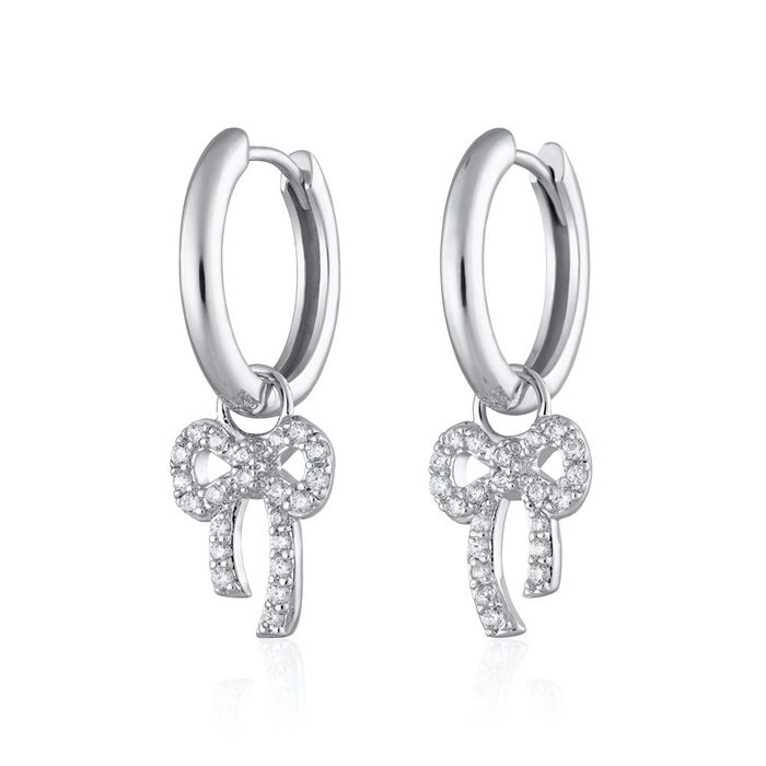 Bow Charm Hoop Earrings