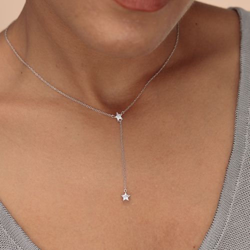 Sparkling Star Drop Necklace