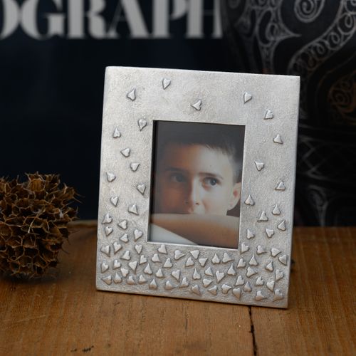 Floating Heart Mini Pewter Photo Frame