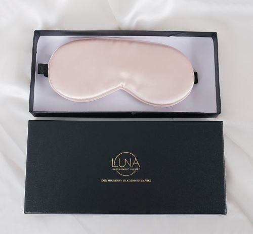 100% Pure Mulberry Silk Eye Mask - Blush Pink
