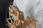 Teak Root 1.3m Round Dining Table With Glass Top