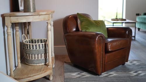 Vintage Leather Art Deco Style Armchair
