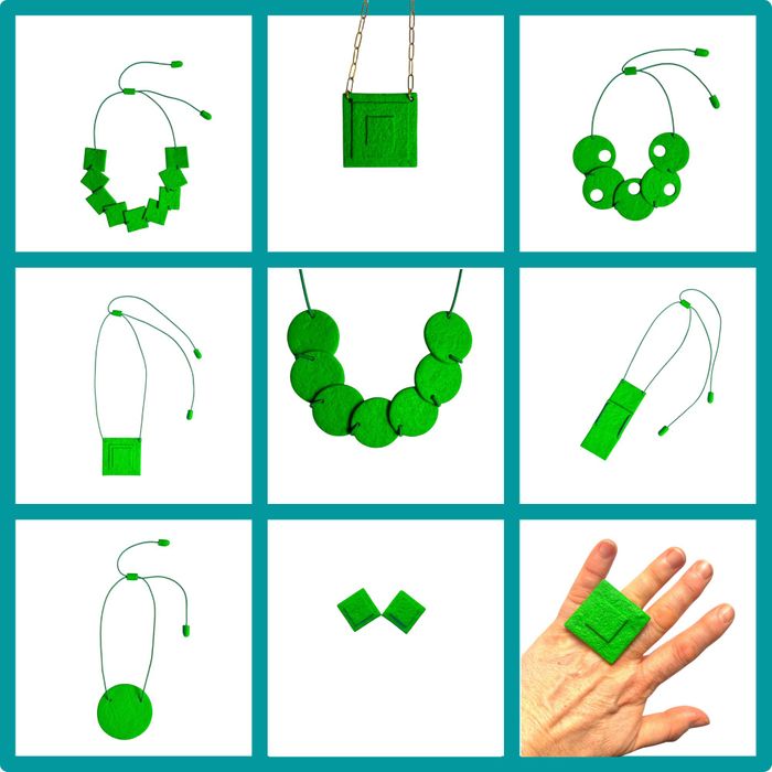 Ella statement necklace in bright green - available in 11 colours
