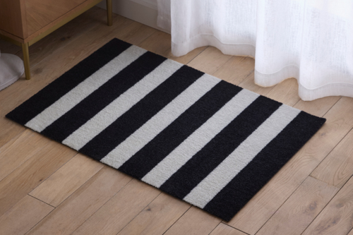 Black & Vanilla Stripes Doormat