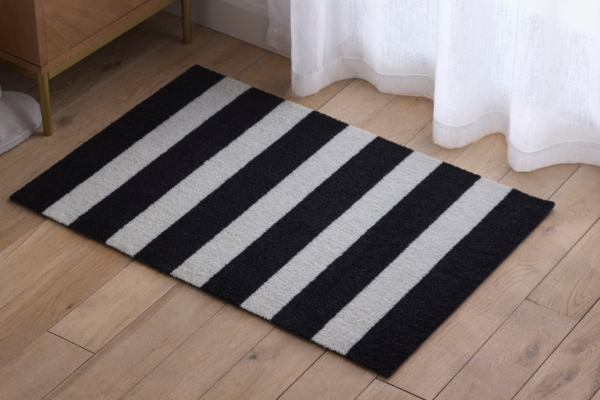 Black & Vanilla Stripes Doormat