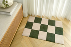 Checkerboard Door Mat in Laurel Green