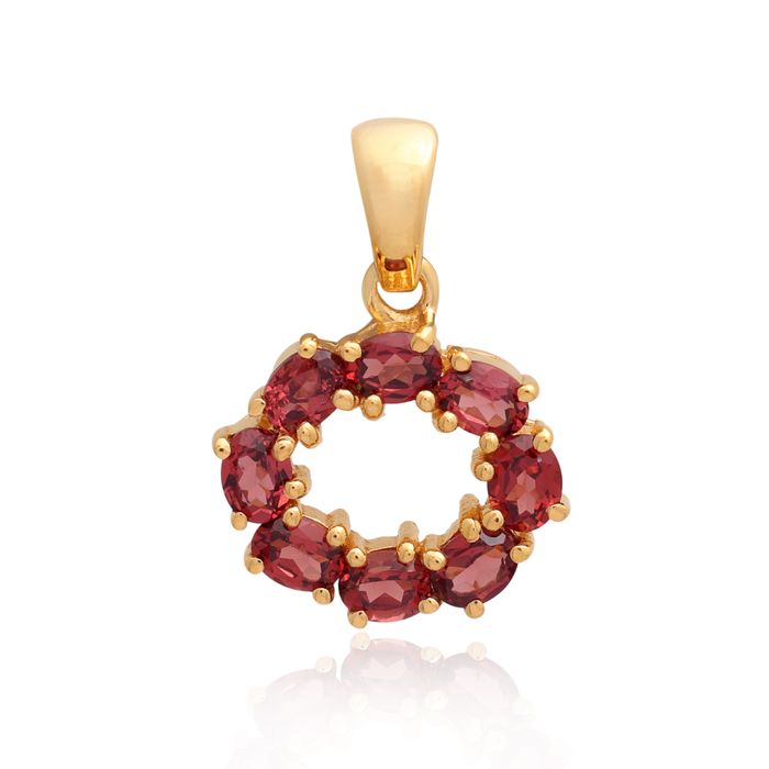 Garnet Pendant Oval with Prong Setting (GC001)