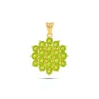 Peridot Round Pendant with Prong Setting(PC0013)