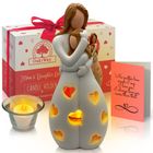 Hand Painted Mum & Daughter's Love Candle Holder, With LED Candle - Gifts For Mum Or Daughter, Mother's Day gift