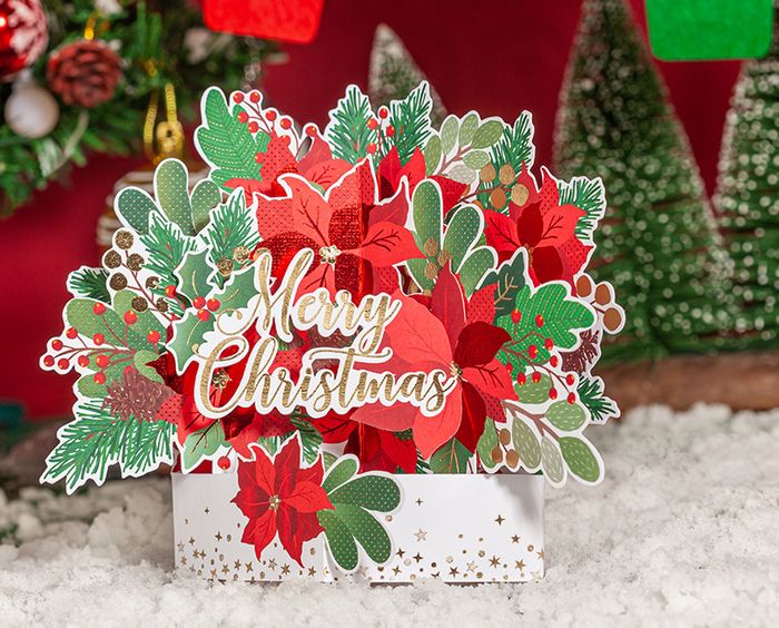Pop up your favorite poinsettia card