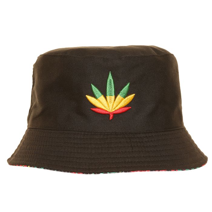 A2019- PK OF 6  ADULT UNISEX RASTA REVERSIBLE BUCKET HAT