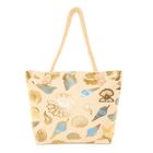LB99- PK OF 6 BEACH BAG WITH GOLD SHELL/EYE PRINT