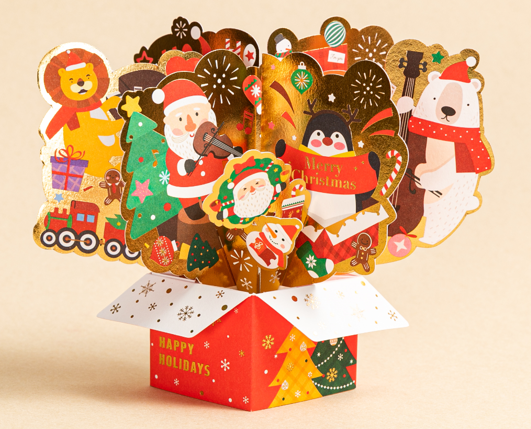 Cheerful Happy Holidays Pop Up Card