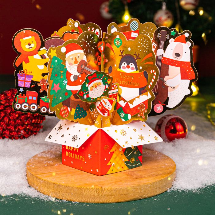 Cheerful Happy Holidays Pop Up Card
