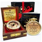 The Dream Chaser Compass in Wooden Box - Graduation Inspirational, Motivational Gift
